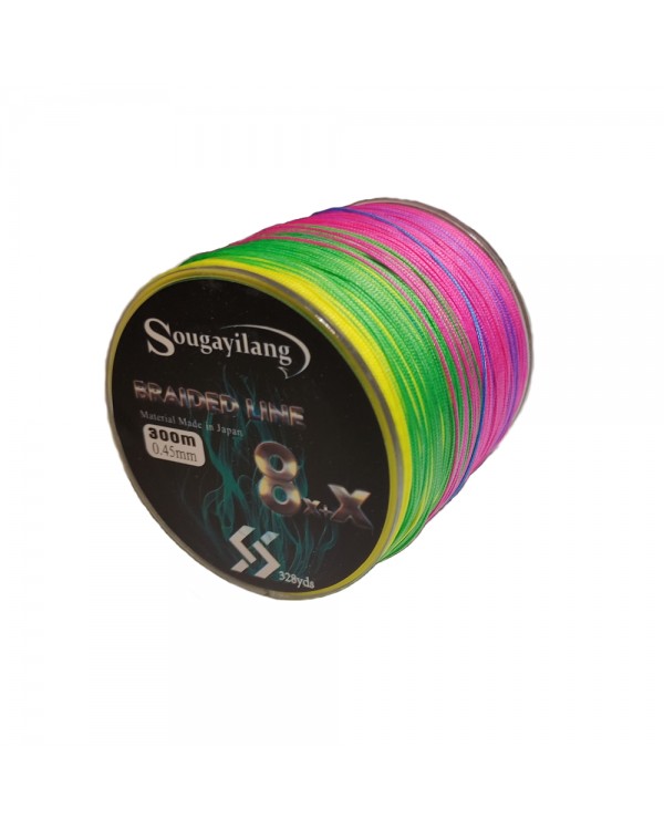 Плетеный шнур Sougayilang 8X+X Multicolor 300м, D 0.45  45.8 кг