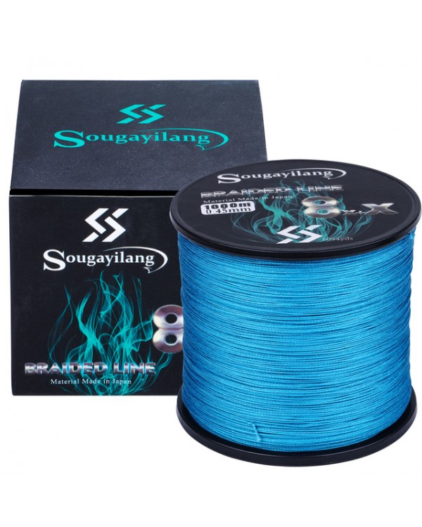 Плетеный шнур Sougayilang 8X+X голубой 300м, D 0.45  45.8 кг