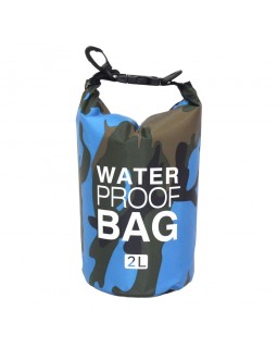 Гермомешок MARJAQE WATER PROOF BAG 2 литра Голубой камуфляж