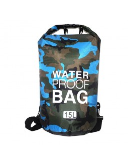 Гермомешок MARJAQE WATER PROOF BAG 15 литров Голубой камуфляж